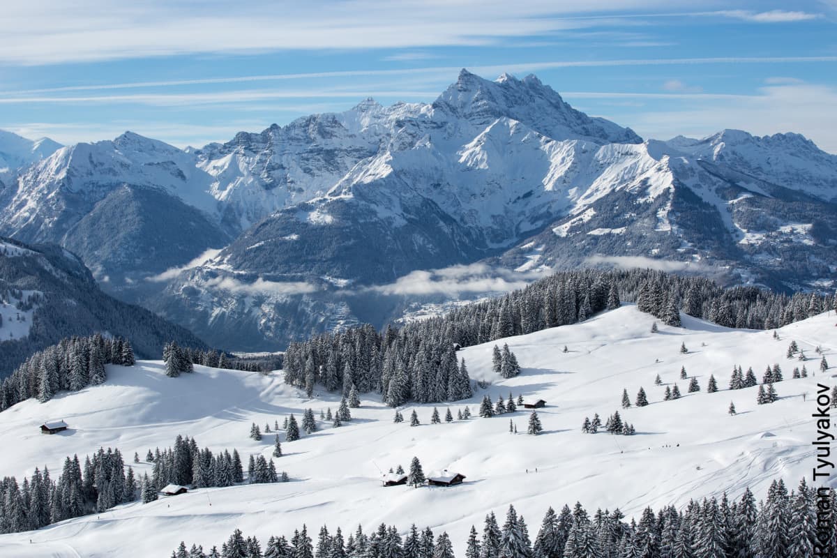 Ski resort landscape 